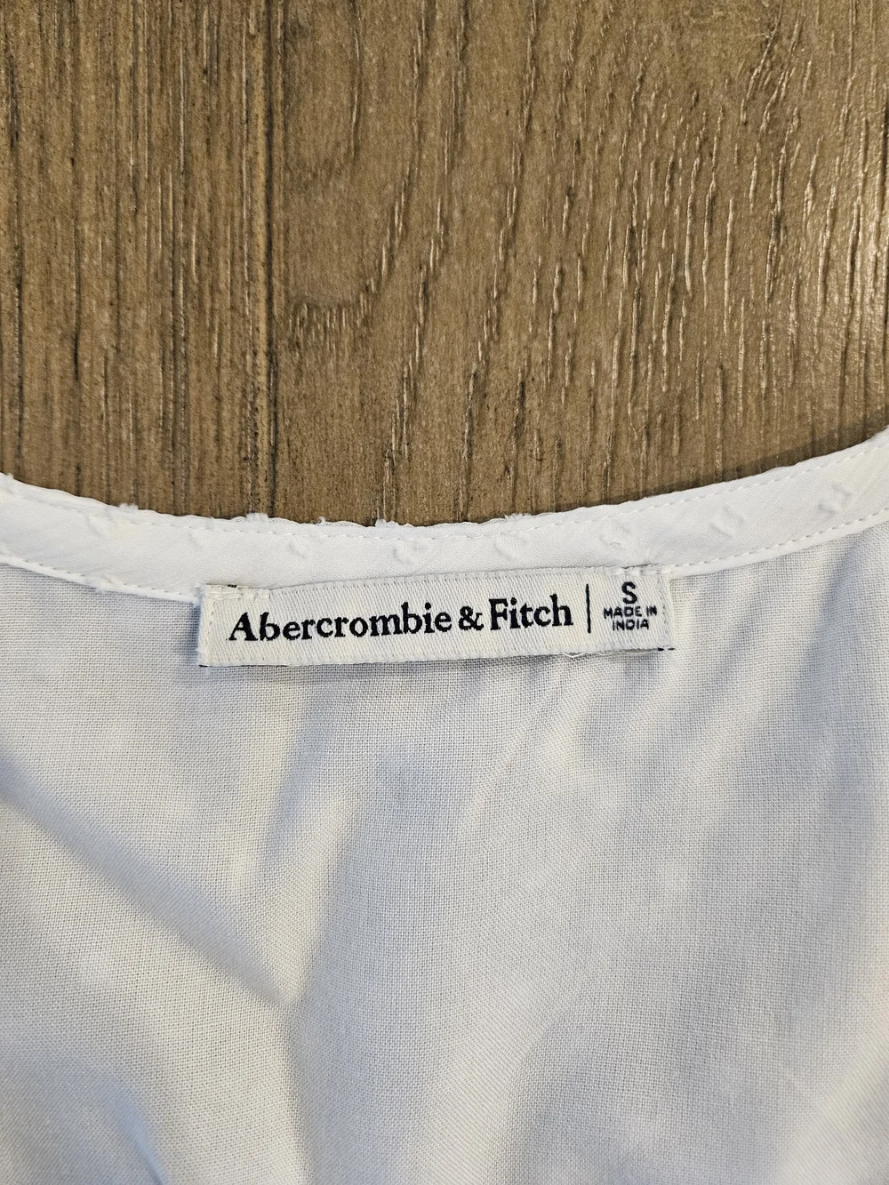 Abercrombie & Fitch White Boho Baby Doll Swiss Dot Tie-Front Peplum Blouse Sz.S